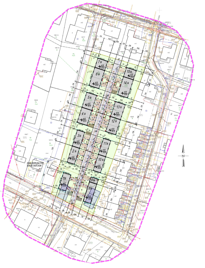 Rzut osiedla Z invest przy ul. Wrocławskiej 106 w Kiełczowie